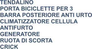 TENDALINO PORTA BICICLETTE PER 3 BARRA POSTERIORE ANTI URTO CLIMATIZZATORE CELLULA ANTIFURTO GENERATORE RUOTA DI SCORTA CRICK