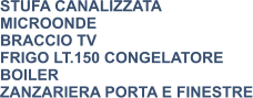 STUFA CANALIZZATA MICROONDE BRACCIO TV FRIGO LT.150 CONGELATORE BOILER ZANZARIERA PORTA E FINESTRE
